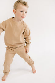 Kids' Fleece Jogger in Biscuit