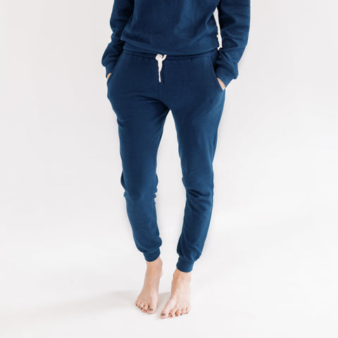 Ladies Fleece Jogger in Navy