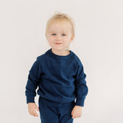 Kids' Fleece Crewneck in Navy