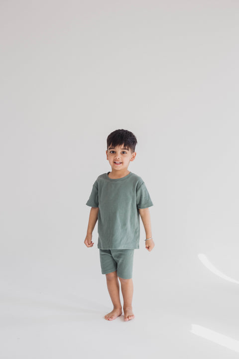 Shorts and Tee Set in Moss
