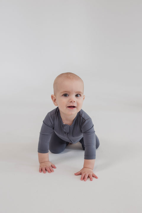 Bamboo Romper in Slate Grey