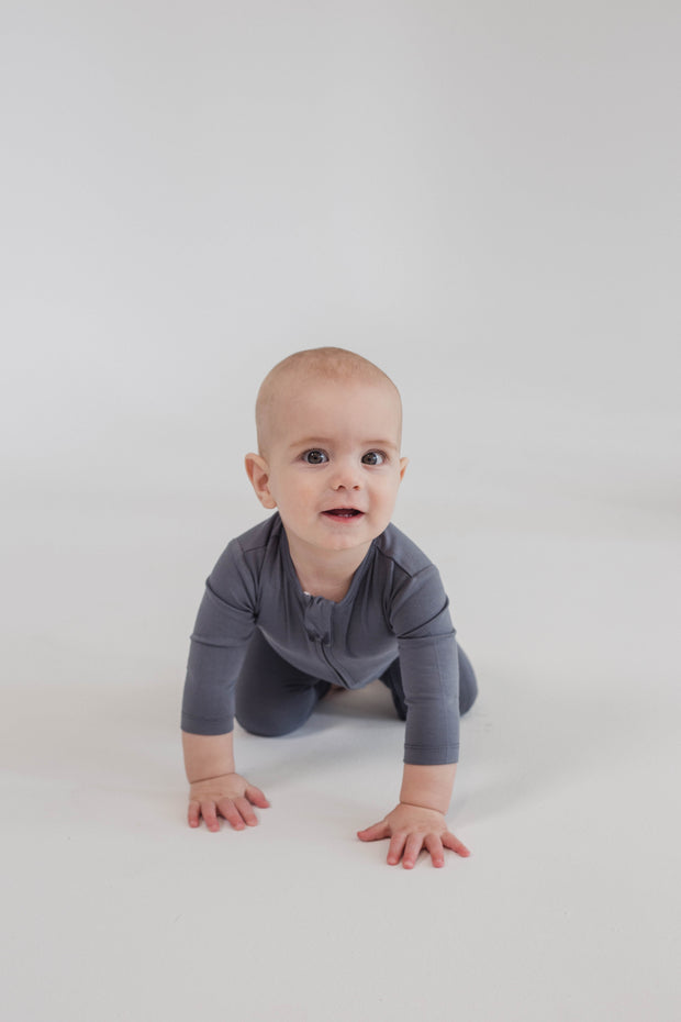 Bamboo Romper in Slate Grey