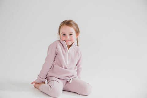 Waffle Half-Zip in Lilac