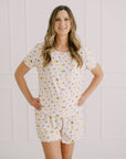 Ladies Bamboo Frilly Pyjama Set