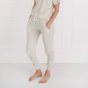 Ladies Ribbed Jogger in Oatmeal