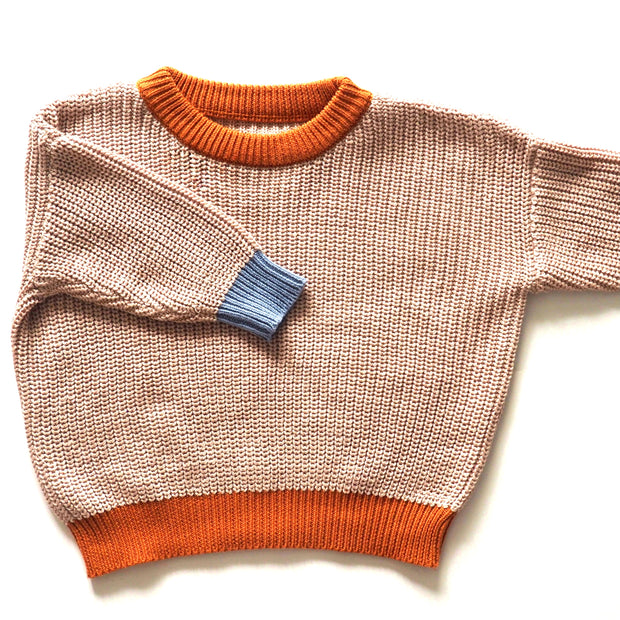 Colour Block Oversized Knit Sweater | Adobe