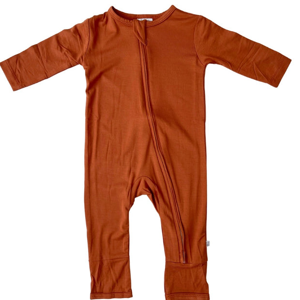 Bamboo Romper in Rust