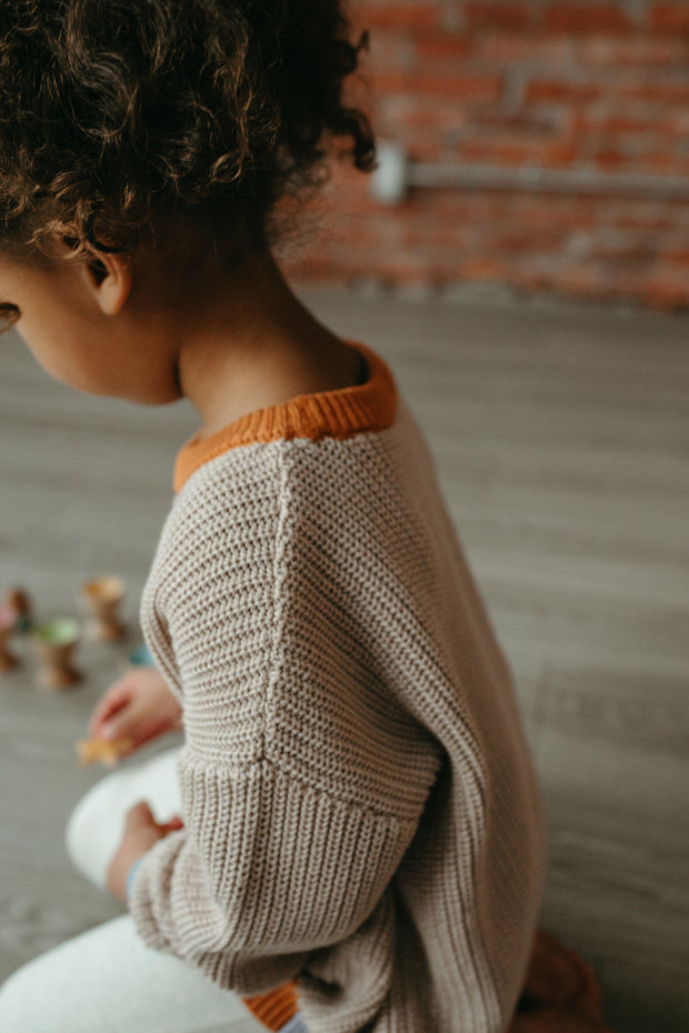 Colour Block Oversized Knit Sweater | Adobe