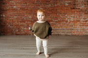 Colour Block Oversized Knit Sweater | Military Olive