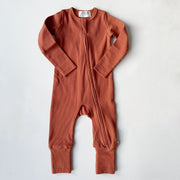 Organic Cotton Romper in Rust