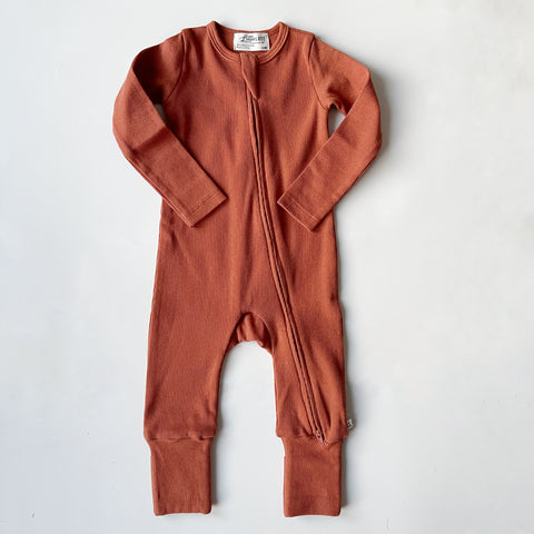 Organic Cotton Romper in Rust